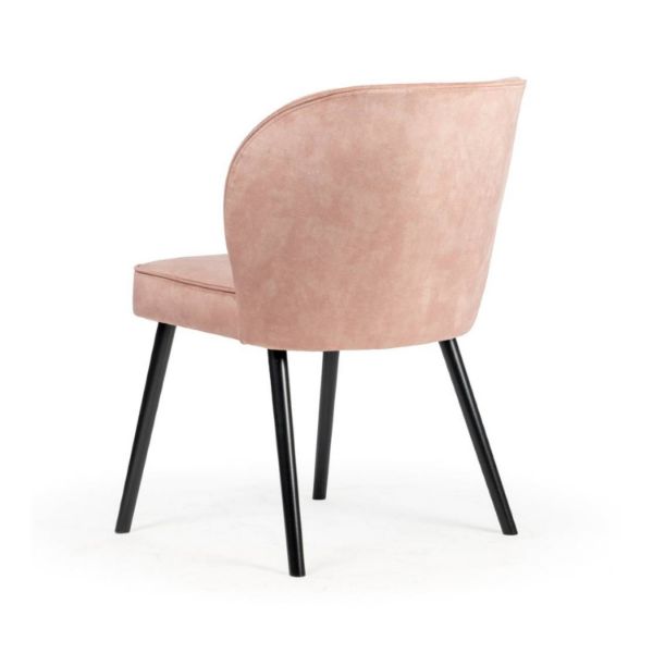Scaun tapitat roz/negru Aniel Plus