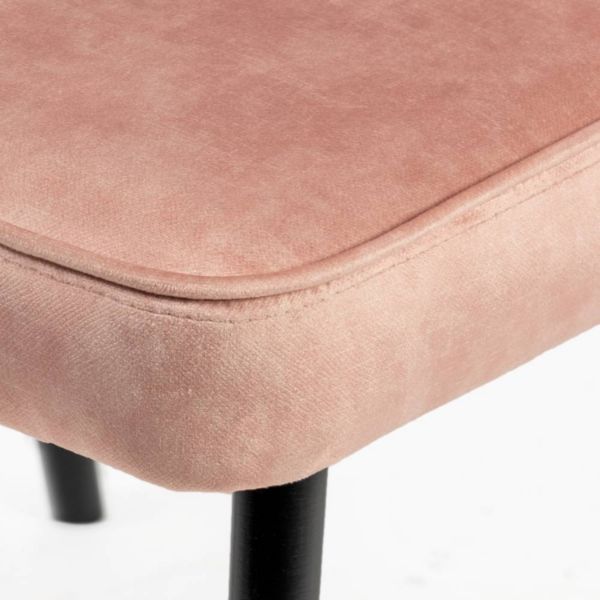 Scaun tapitat roz/negru Aniel Plus