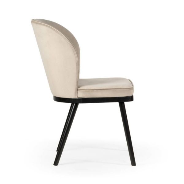 Scaun tapitat bej/negru Aniel Pro
