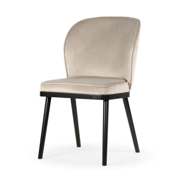 Scaun tapitat bej/negru Aniel Pro