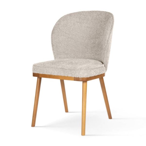 Scaun tapitat gri boucle/stejar Aniel Pro