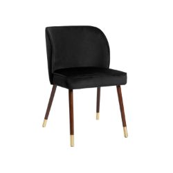 	Scaun tapitat negru cu auriu Aniel Plus