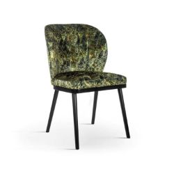 Scaun tapitat floral mixt/negru Aniel Pro