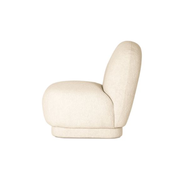 Fotoliu lounge tapitat boucle alb Baloon