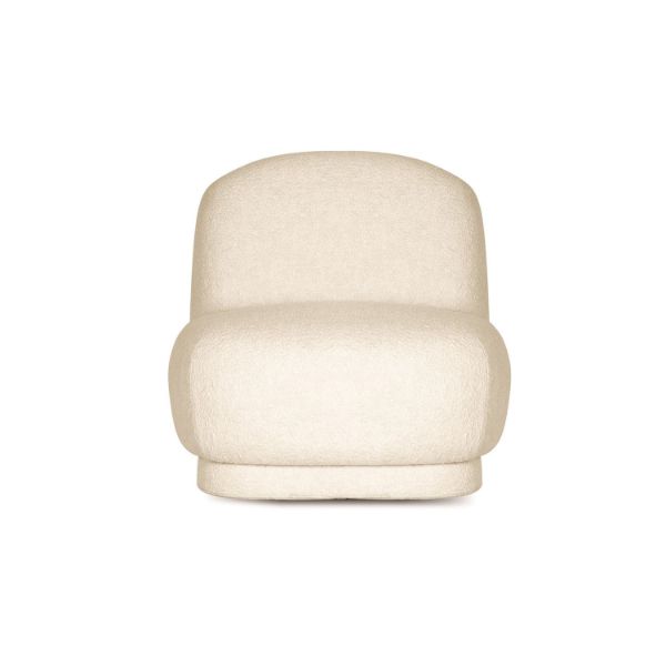 Fotoliu lounge tapitat boucle alb Baloon