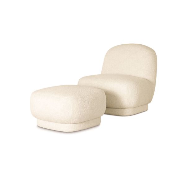 Taburet tapitat alb/negru Baloon