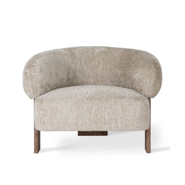 Fotoliu tapitat bej Pimo