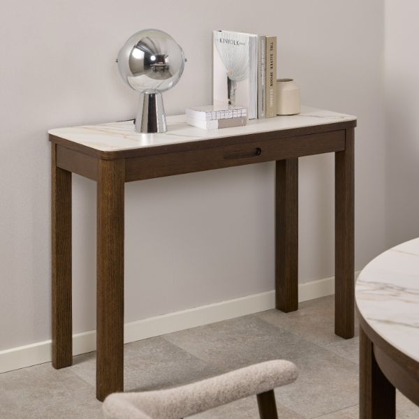 Consola fixa crem/stejar afumat Southampton