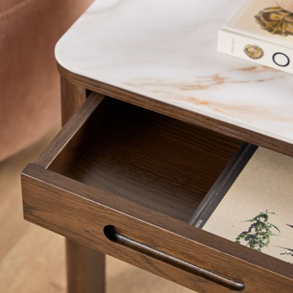 Masa laterala crem/stejar afumat Southampton