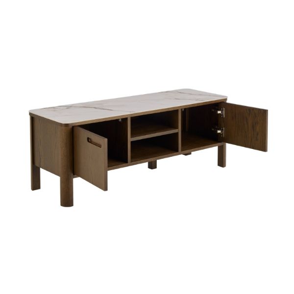 	Comoda TV 2 usi crem/stejar afumat Southampton