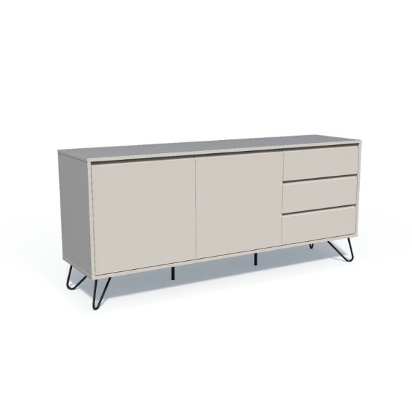 Bufet 2 usi 3 sertare gri Elona