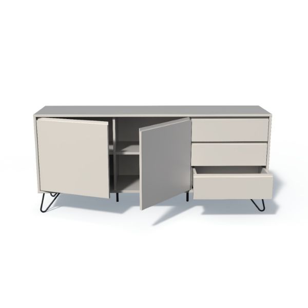 Bufet 2 usi 3 sertare gri Elona