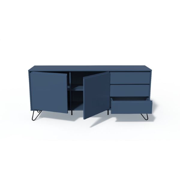 Bufet 2 usi 3 sertare albastru Elona