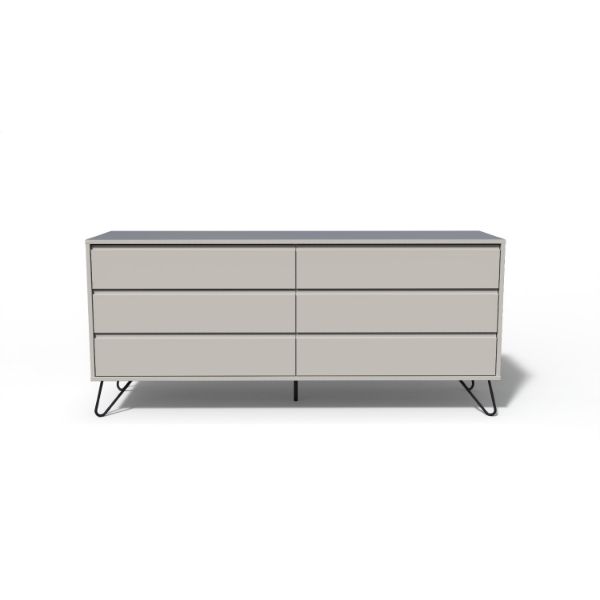 Comoda 6 sertare gri Elona