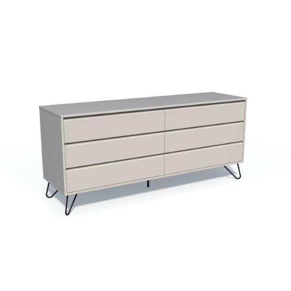 Comoda 6 sertare gri Elona