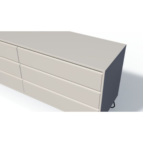 Comoda 6 sertare gri Elona