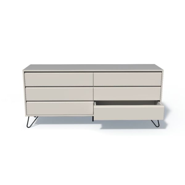 Comoda 6 sertare gri Elona