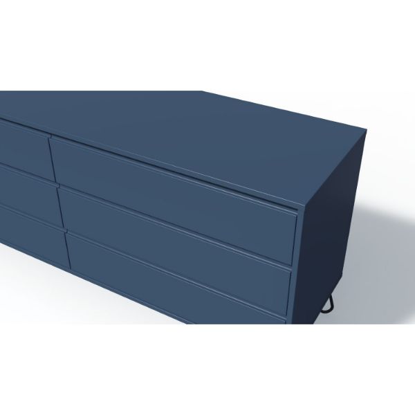 Comoda 6 sertare, albastru, Elona