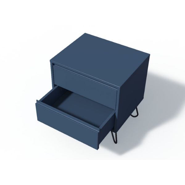 Noptiera 2 sertare albastru Elona