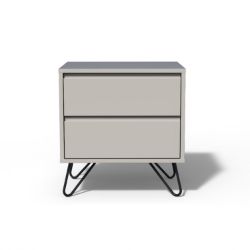 Noptiera cu 2 sertare gri Elona