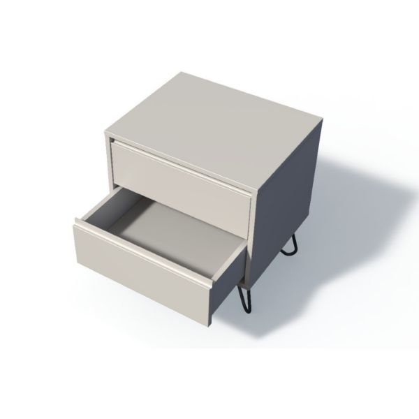 	Noptiera cu 2 sertare gri Elona