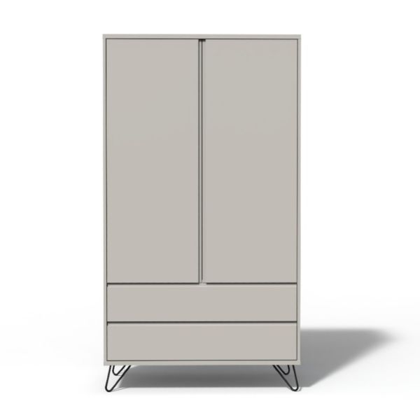 Dulap 2 usi 2 sertare gri Elona