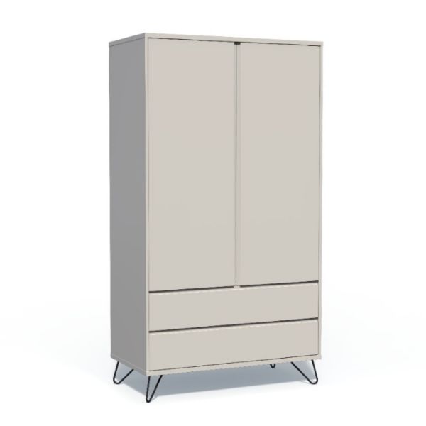 Dulap 2 usi 2 sertare gri Elona