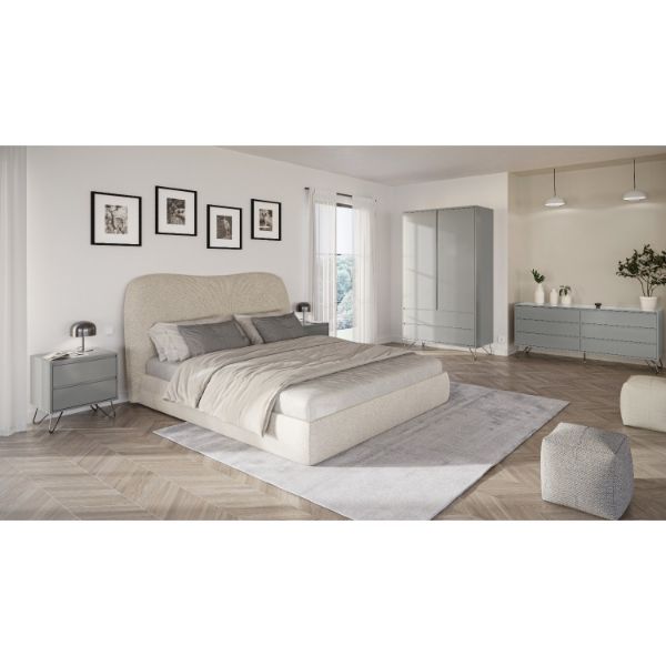 Dulap 2 usi 2 sertare gri Elona