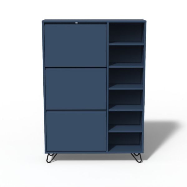 Pantofar 3 sertare 5 polite albastru Elona