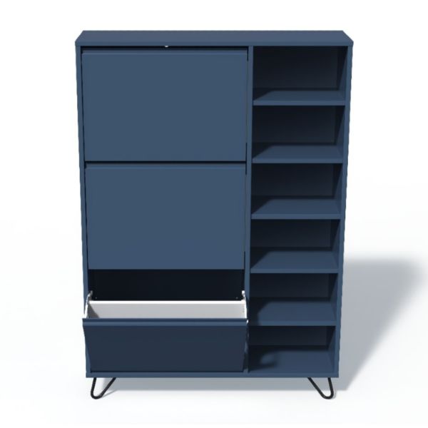 Pantofar 3 sertare 5 polite albastru Elona