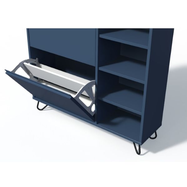 Pantofar 3 sertare 5 polite albastru Elona