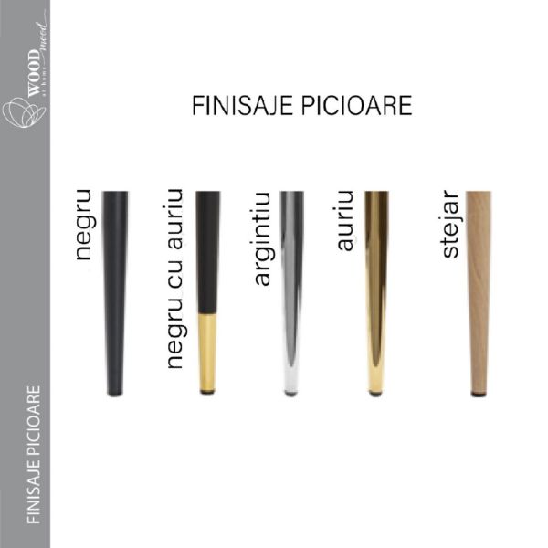 Scaun bar tapitat negru/varf auriu Aniel M