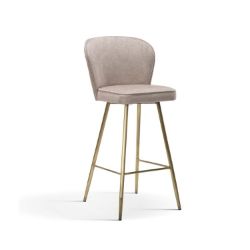 	Scaun bar tapitat bej/auriu Aniel M