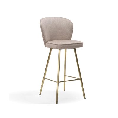 Scaun bar tapitat bej/auriu Aniel L