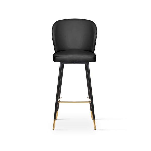 Scaun bar tapitat negru/varf auriu Aniel L