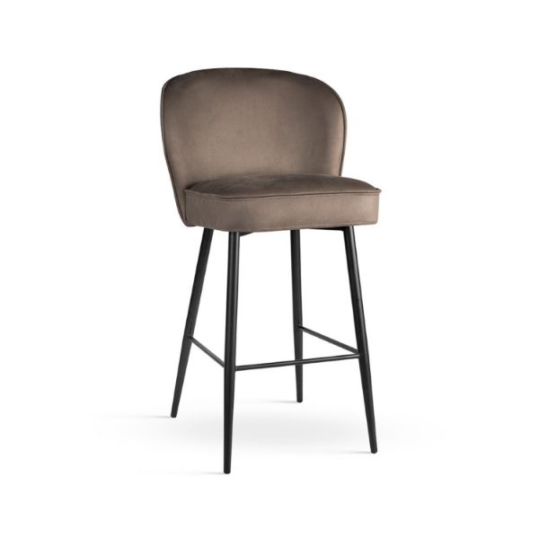 	Scaun bar tapitat taupe/negru Aniel Supreme M