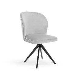 Scaun tapitat rotativ gri deschis/negru Aniel