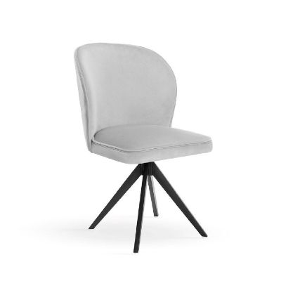 Scaun tapitat rotativ gri deschis/negru Aniel