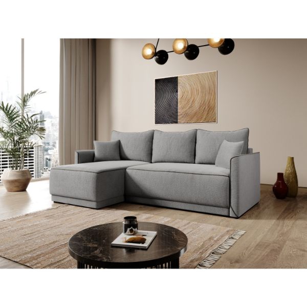 Coltar extensibil L stanga 3 locuri gri Soho