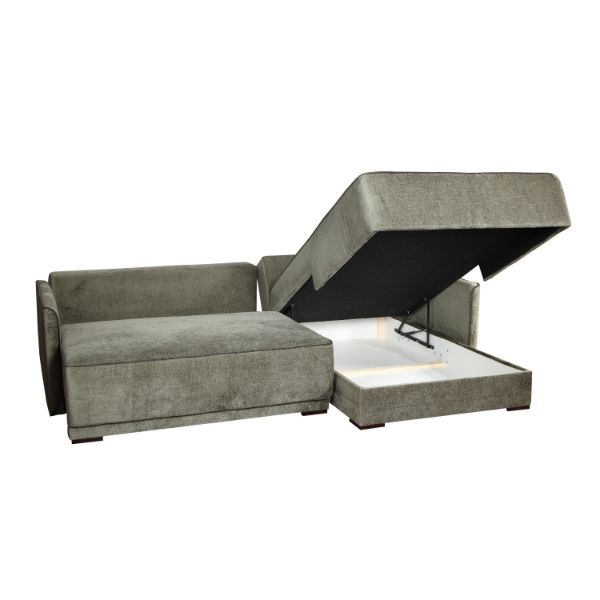 Coltar extensibil L dreapta 3 locuri verde Soho Big