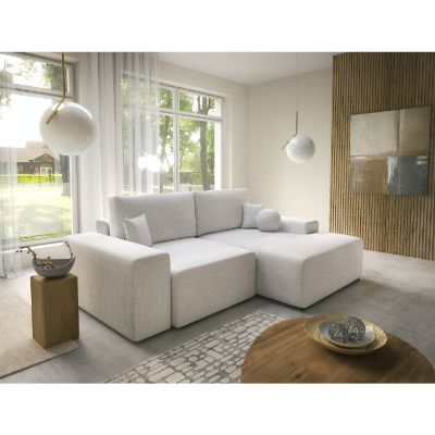 Coltar extensibil L dreapta 3 locuri alb murdar Morgan