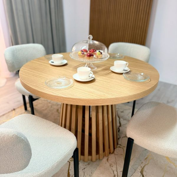 	Masa rotunda extensibila 110/210 cm stejar Caroline