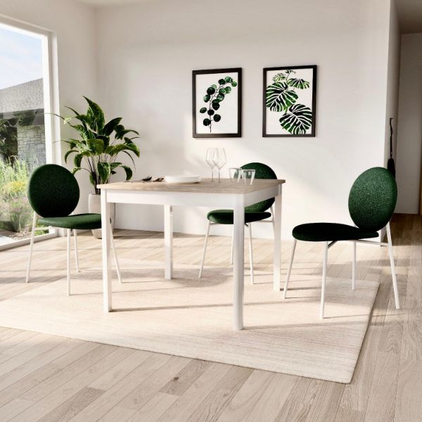 	Masa patrata fixa 92 cm satin/alb Waldo