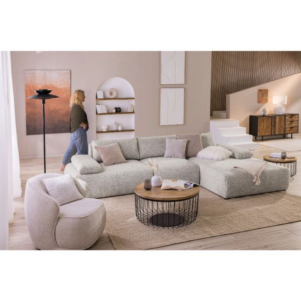 Coltar fix dreapta L, mare, crem Orson