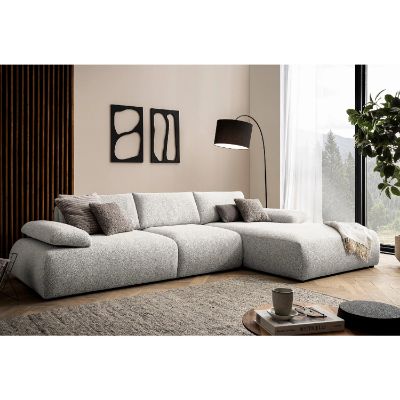 Coltar fix dreapta L, mare, gri Orson