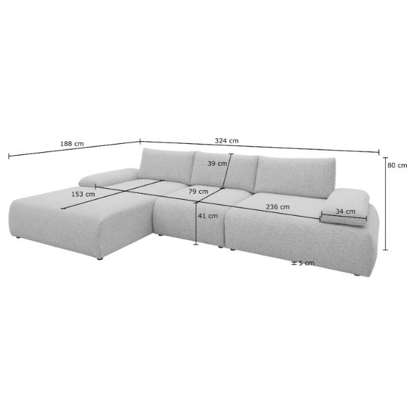 	Coltar fix dreapta L, mare, turcoaz Orson