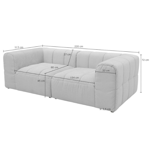 	Canapea fixa 2 locuri crem Omar