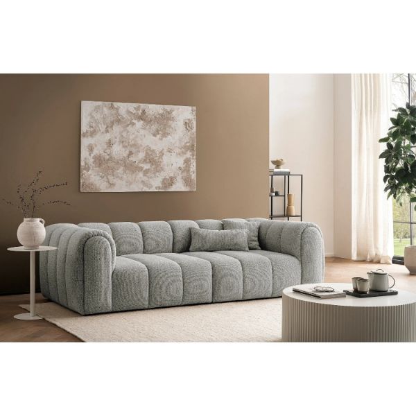 Canapea fixa 3 locuri gri deschis Otto