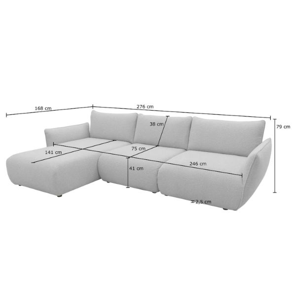 Coltar fix stanga L, mare, roz prafuit Ocean