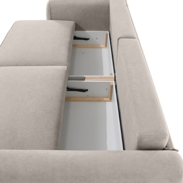 Canapea extensibila 3 locuri gri deschis Borneo